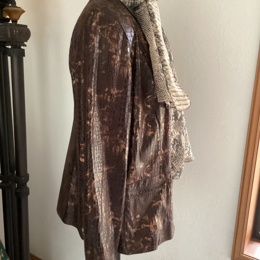 ELEMENTZ Dark Chocolate Brown Metallic Full Zipper Jacket - Picture 4 of 8